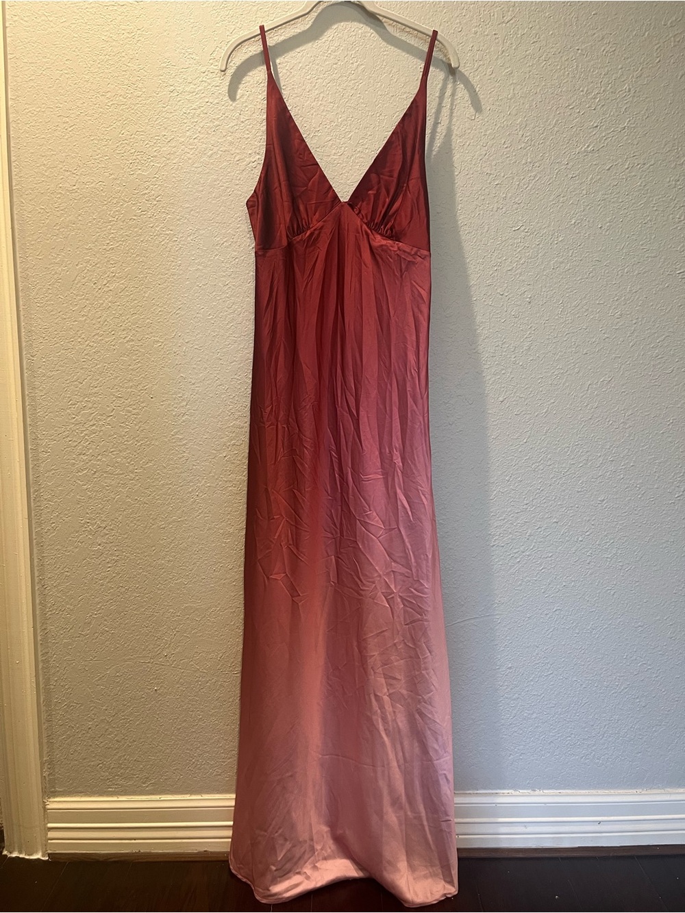 12th Tribe Mulberry Ombré Satin Maxi Dress - Picture 3 of 8